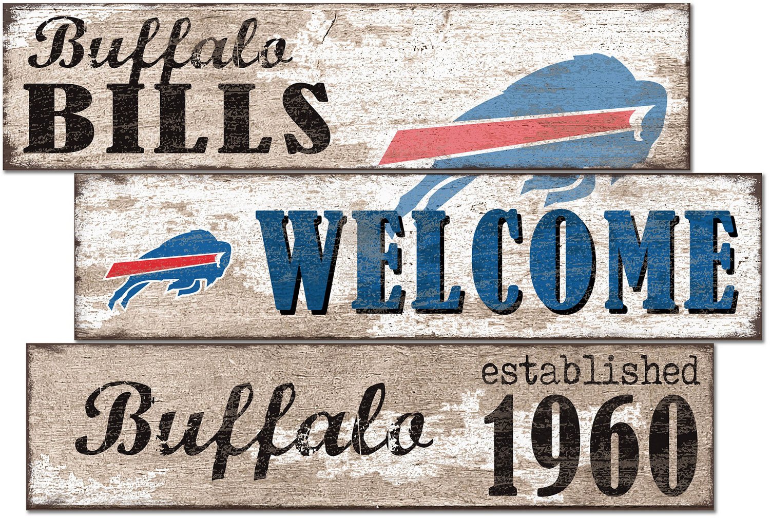 Fan Creations Buffalo Bills Welcome 3 Plank Decor                                                                                - view number 1