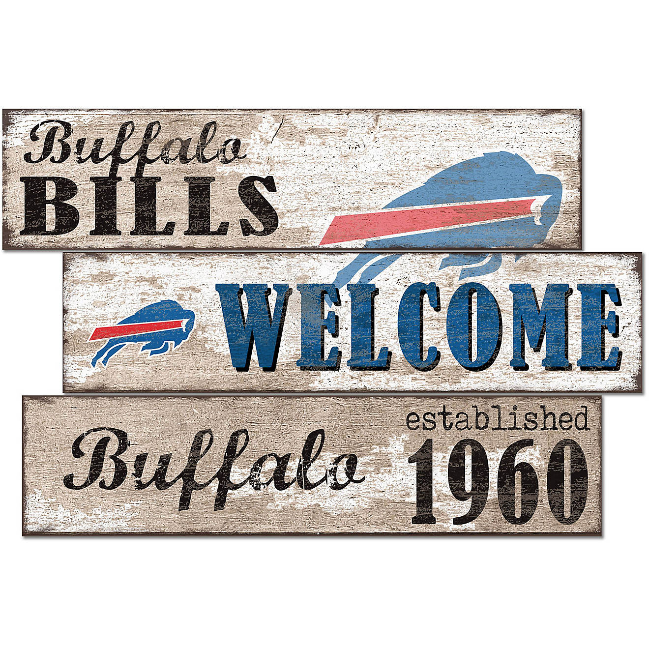 Fan Creations Buffalo Bills Welcome 3 Plank Decor                                                                                - view number 1