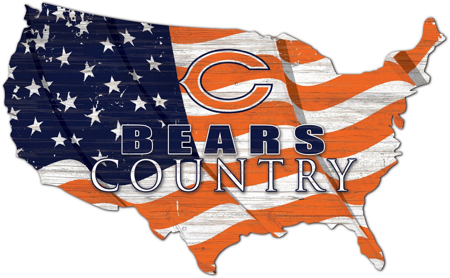Fan Creations Chicago Bears USA Shape Cutout Wall Decor