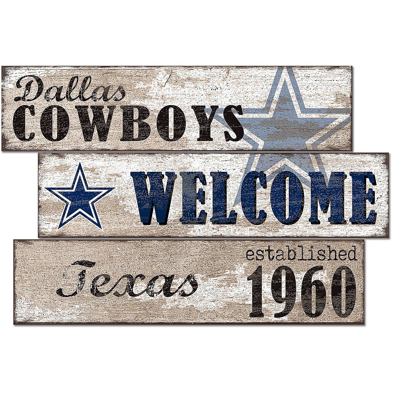 Fan Creations Dallas Cowboys Welcome 3 Plank Decor                                                                               - view number 1