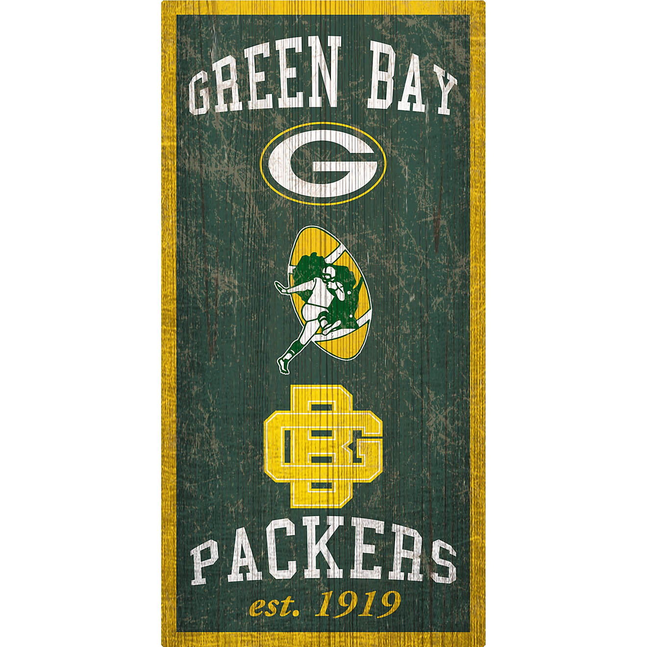 Fan Creations Green Bay Packers Heritage 6 x 12 Sign                                                                             - view number 1