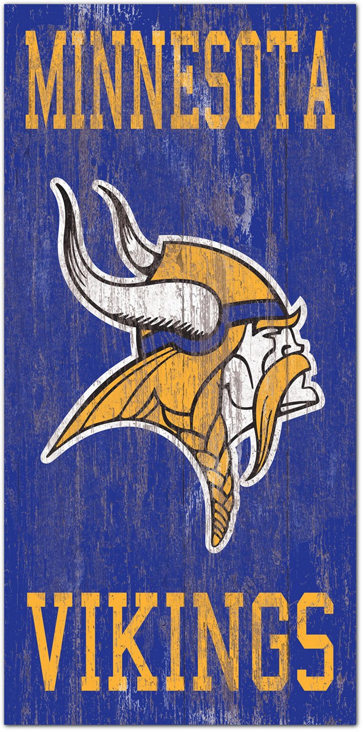 Fan Creations Minnesota Vikings 6 in x 12 in Heritage Distressed Logo Sign