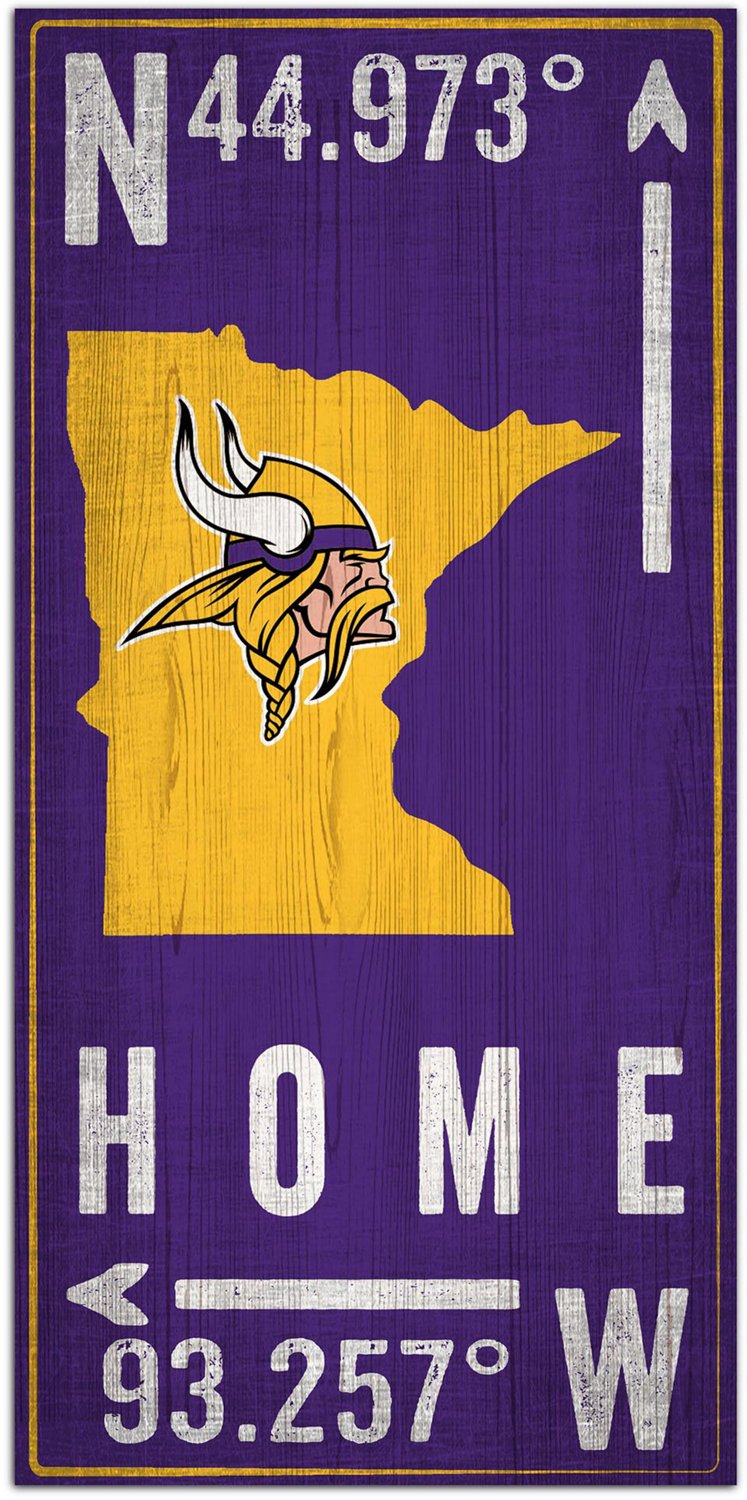 MINNESOTA VIKINGS STEEL STATE WITH TEXT (PURPLE)