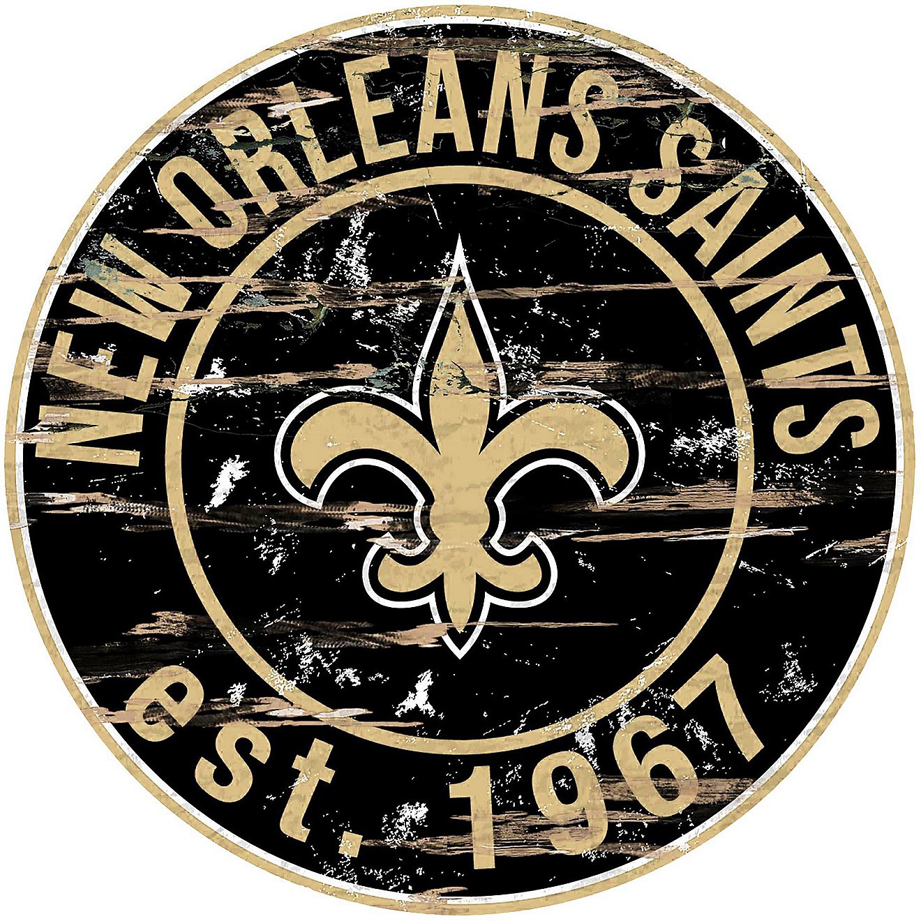 Fan Creations New Orleans Saints Round Distressed Sign                                                                           - view number 1
