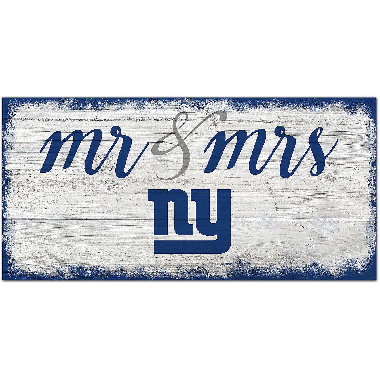 Fan Creations New York Giants Script Mr and Mrs 6x12 Sign                                                                        - view number 1