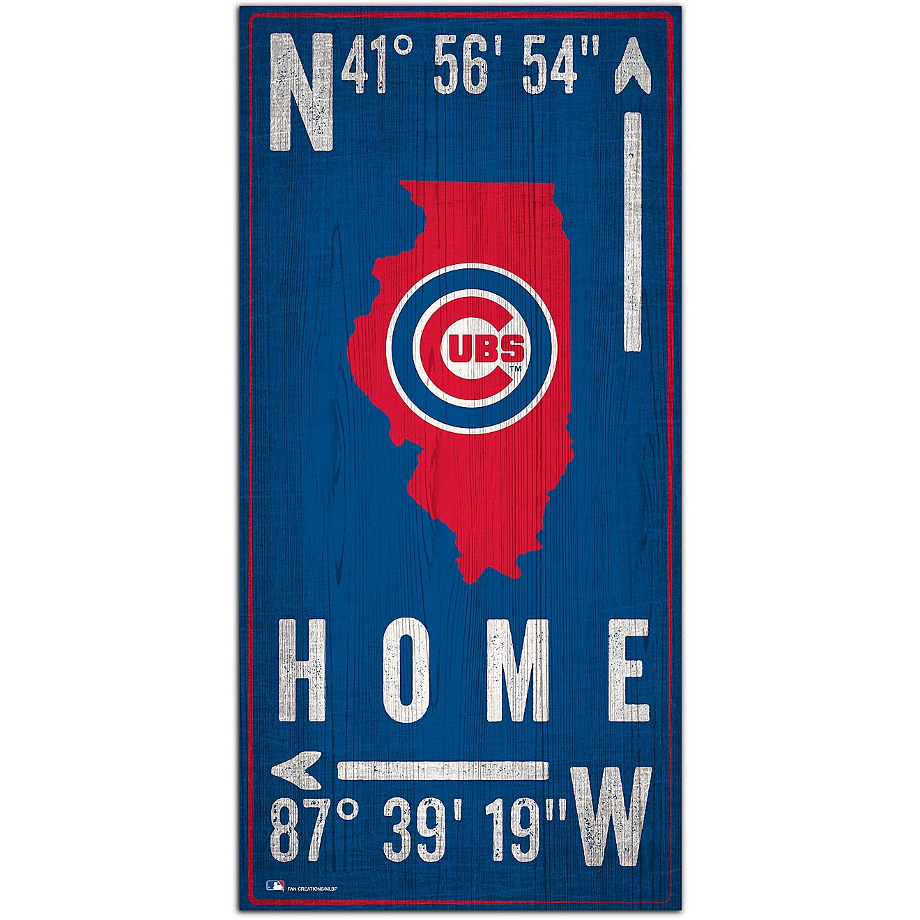 Fan Creations Chicago Cubs Coordinates 6 in x 12 in Sign                                                                         - view number 1