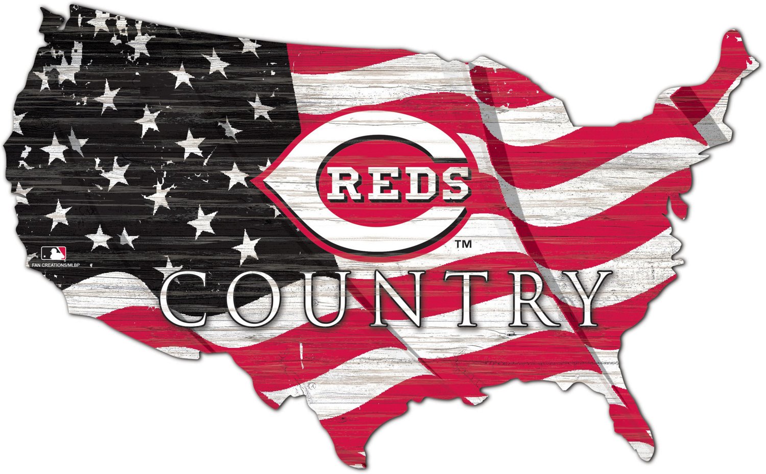 Fan Creations Cincinnati Reds USA Shape Cutout Wall Decor