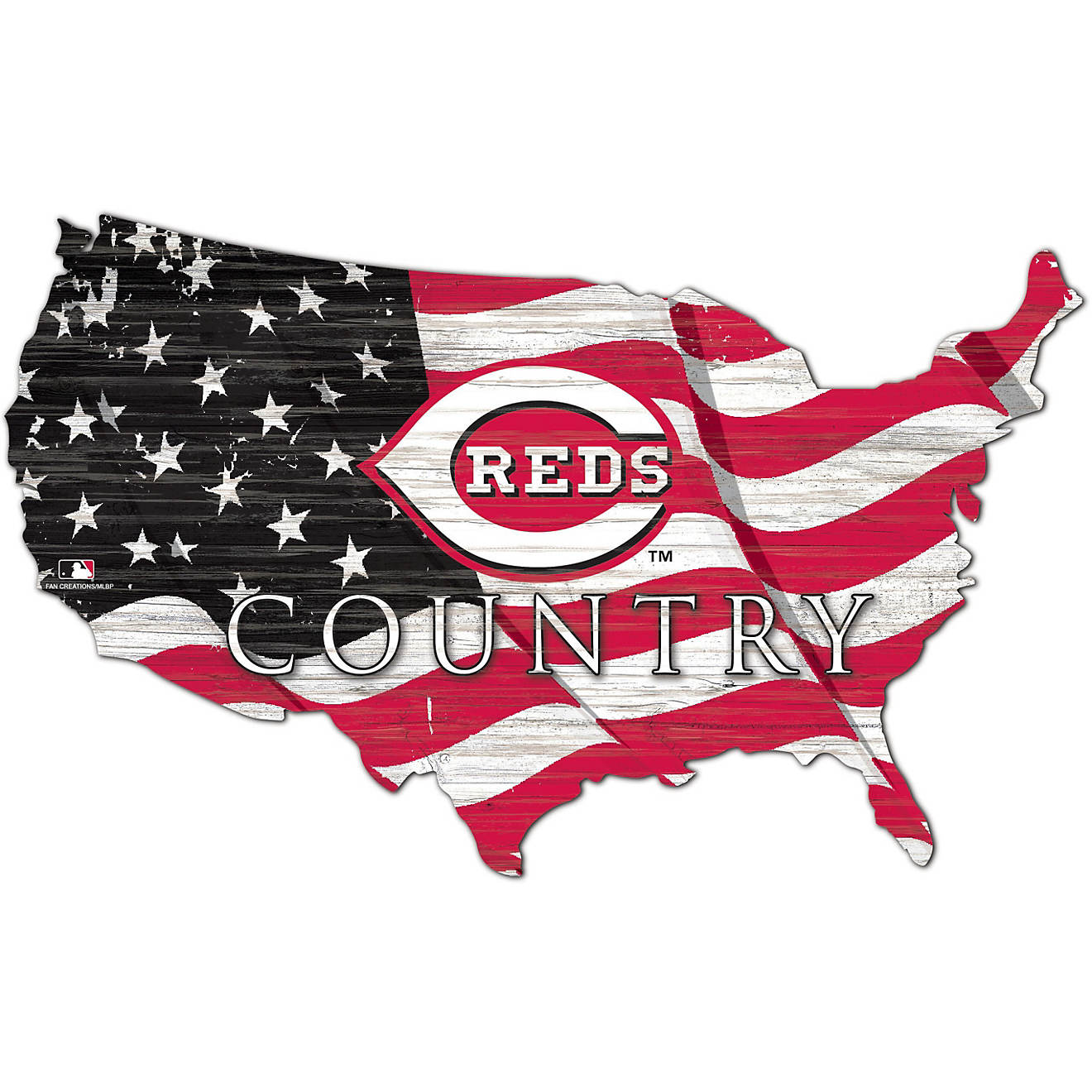 Fan Creations Cincinnati Reds USA Shape Cutout Wall Decor                                                                        - view number 1