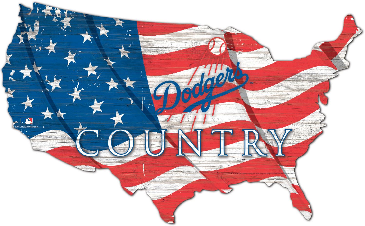 Fan Creations Los Angeles Dodgers USA Shape Cutout Wall Decor