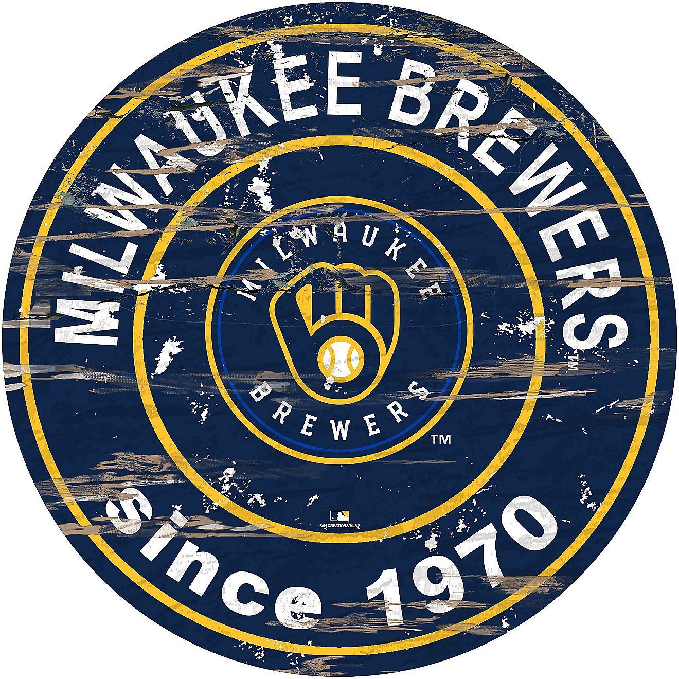 Fan Creations Milwaukee Brewers 24 in Established Date Round Sign                                                                - view number 1