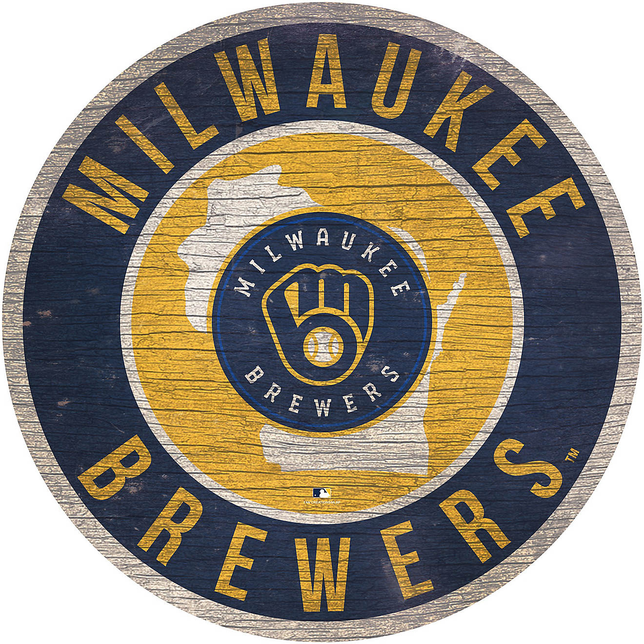 Fan Creations Toronto Milwaukee Brewers Circle State Sign                                                                        - view number 1