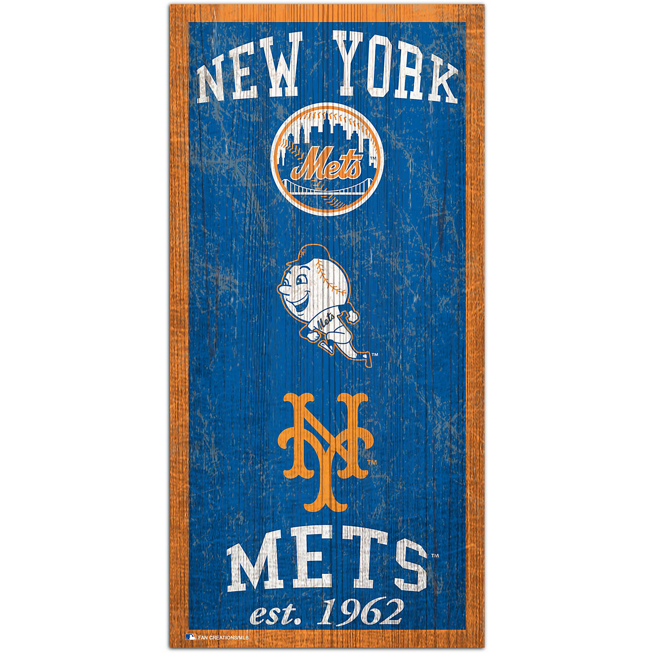 Fan Creations New York Mets Heritage 6 x 12 Sign                                                                                 - view number 1