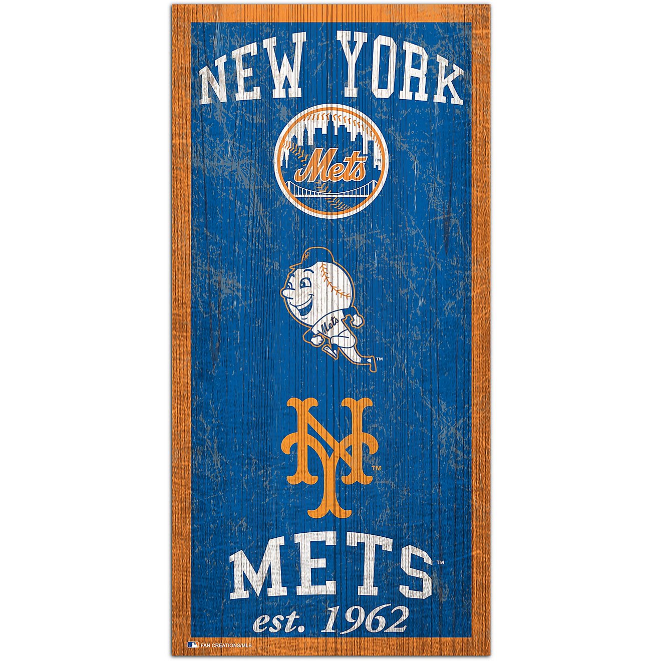Fan Creations New York Mets Heritage 6 x 12 Sign                                                                                 - view number 1