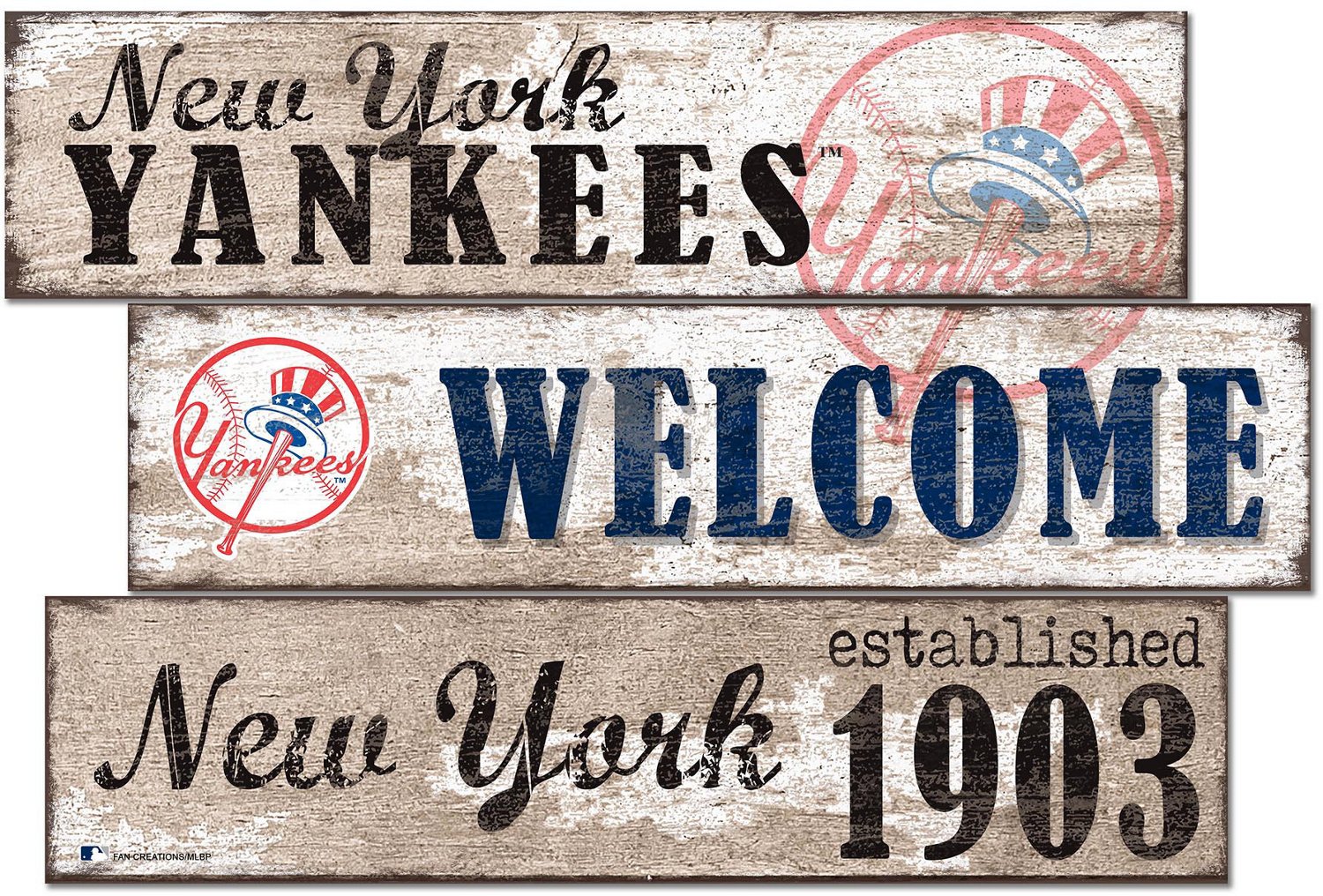 Fan Creations New York Yankees Welcome 3 Plank Decor