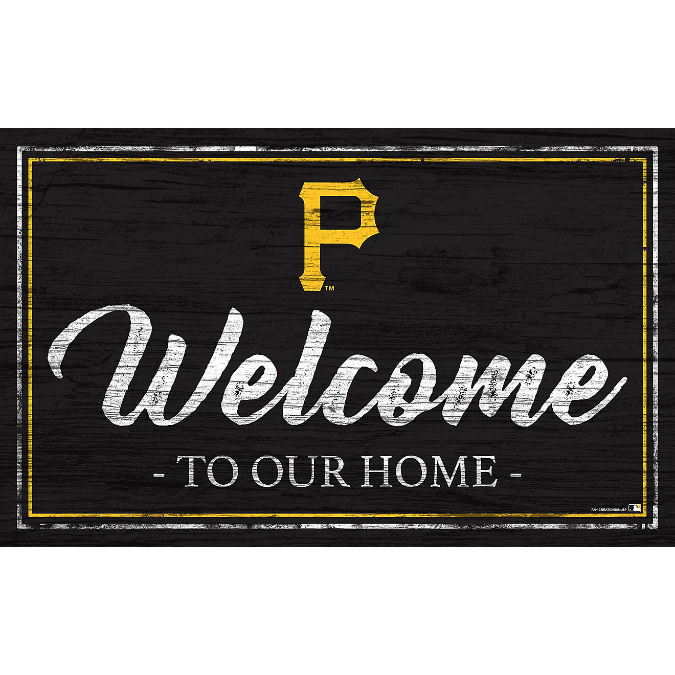 Fan Creations Pittsburgh Pirates Team Color 11 in x 19 in Welcome Sign                                                           - view number 1