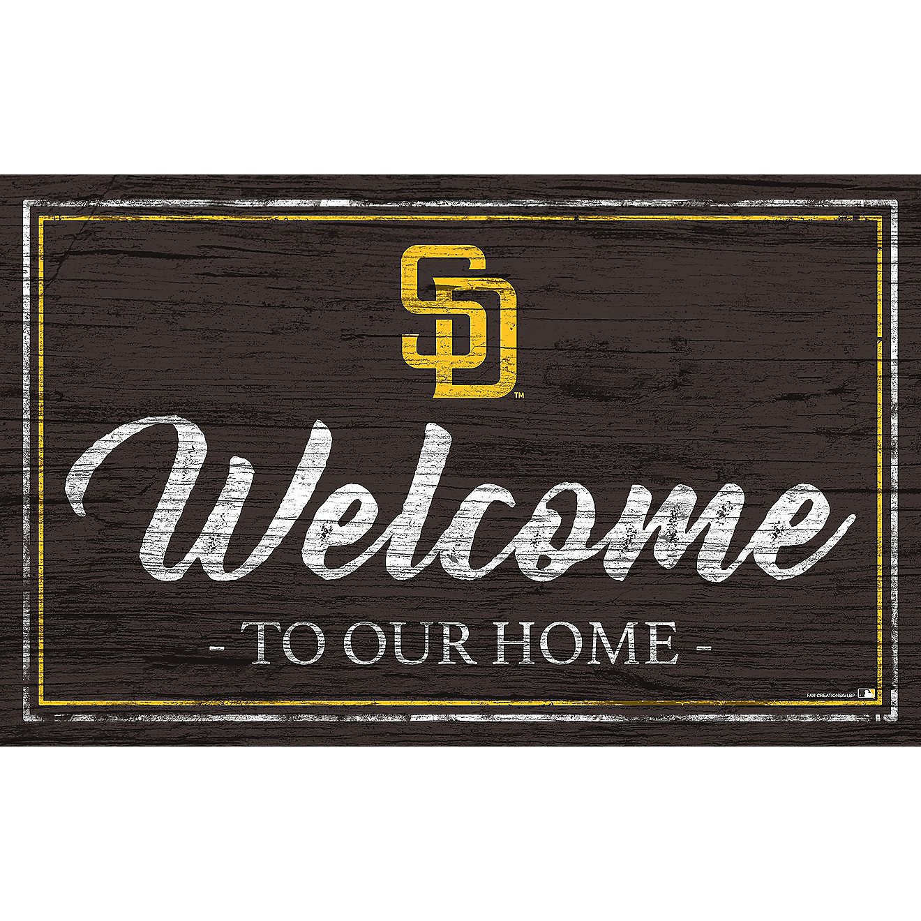Fan Creations San Diego Padres Team Color 11 in x 19 in Welcome Sign                                                             - view number 1