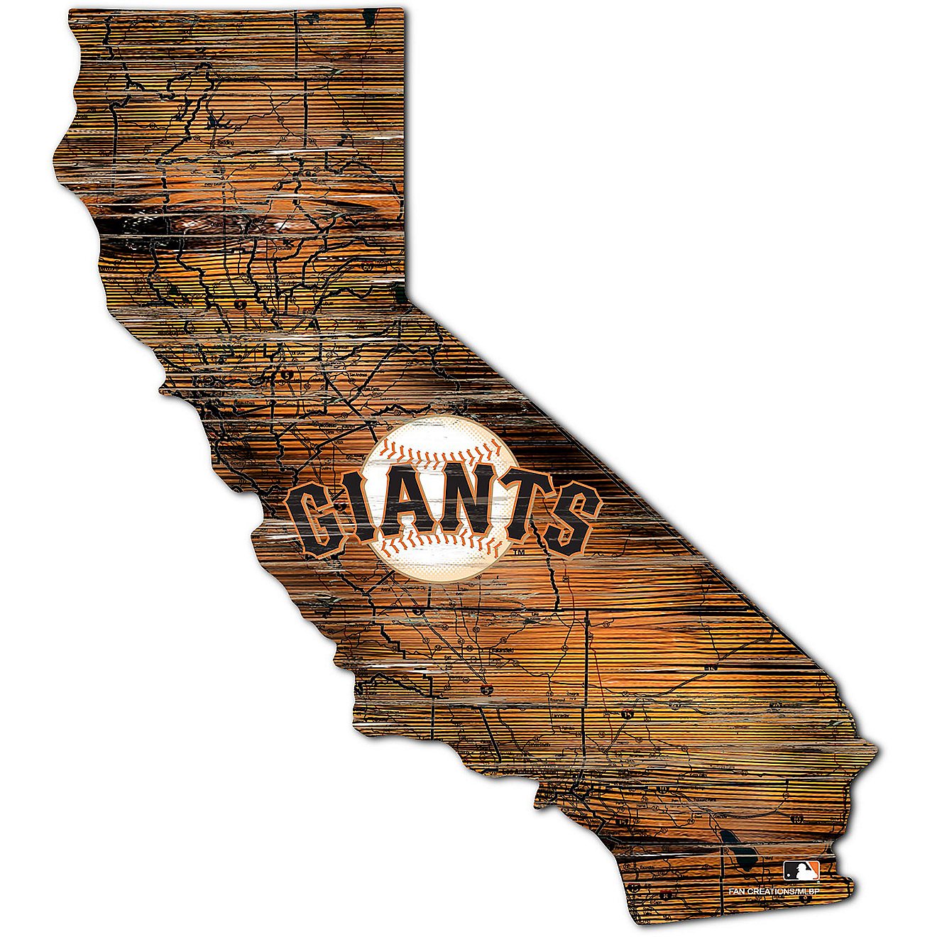 Fan Creations San Francisco Giants Logo Distressed State Sign                                                                    - view number 1