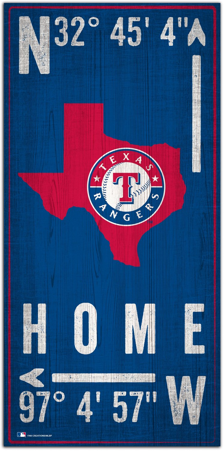 Fan Creations Texas Rangers Coordinates 6 in x 12 in Sign