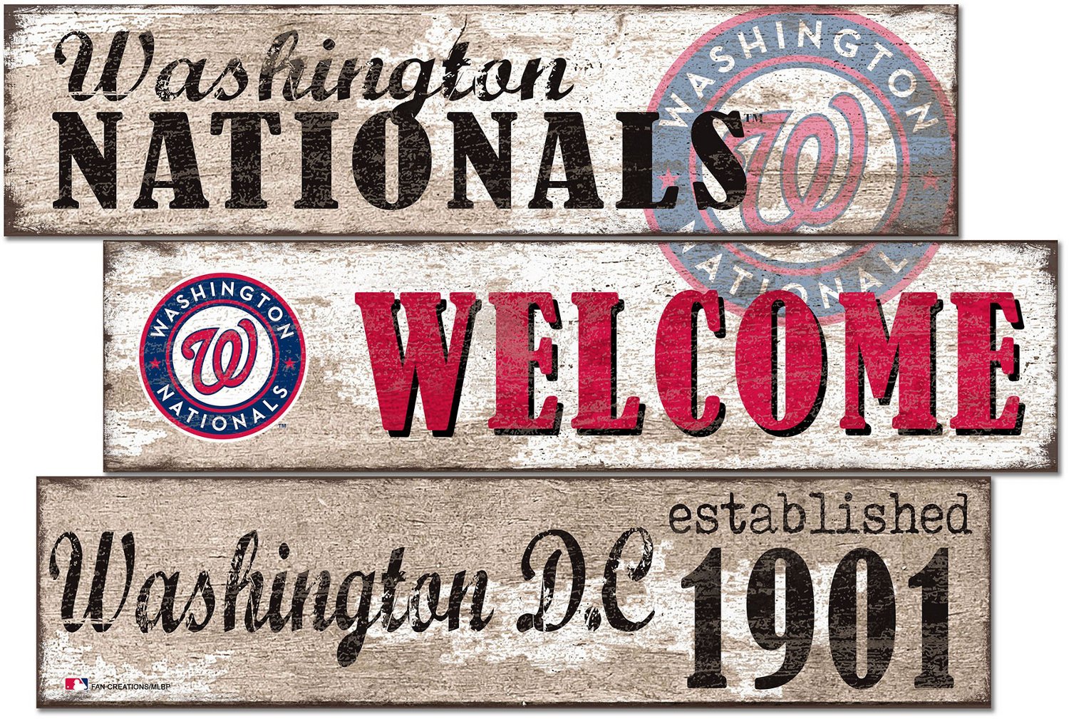 Fan Creations Washington Nationals Welcome 3 Plank Decor