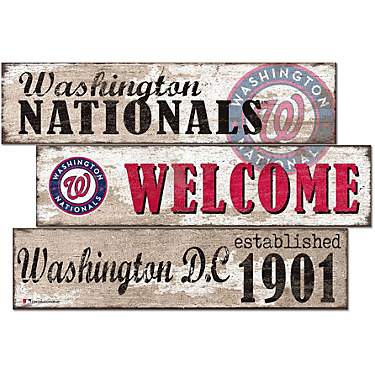 Fan Creations Washington Nationals Welcome 3 Plank Decor                                                                        