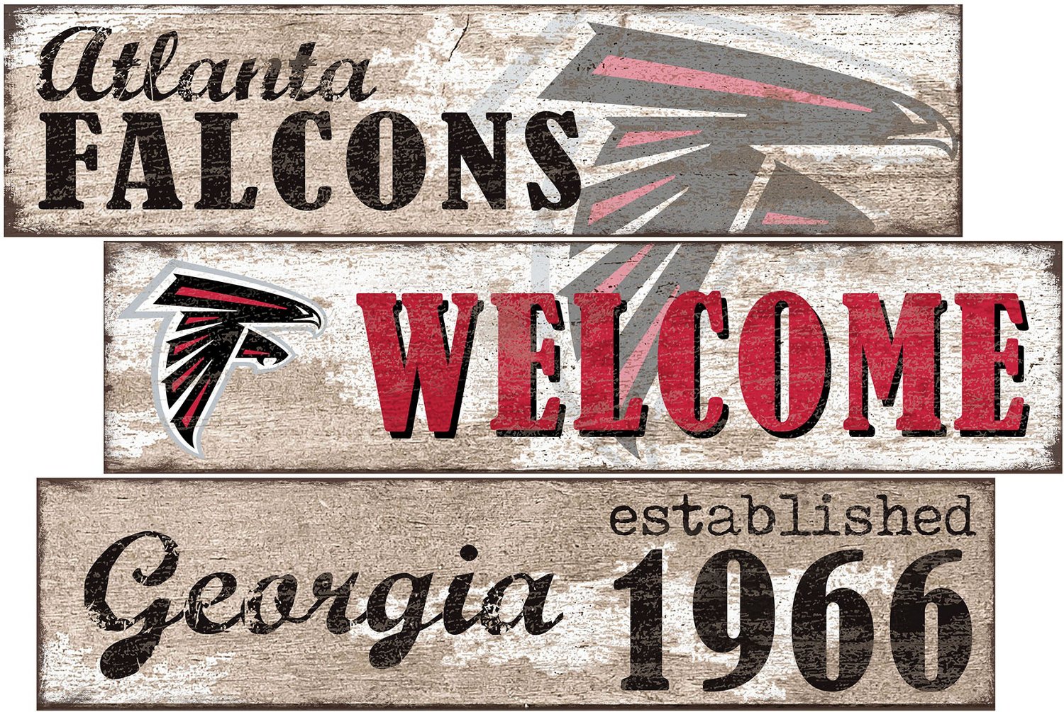 Fan Creations Atlanta  Falcons Welcome 3 Plank Decor - view number 1
