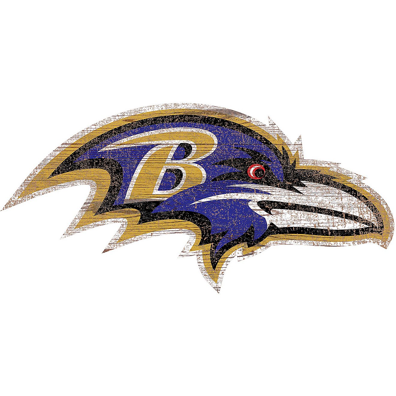 Fan Creations Baltimore Ravens Distressed Logo Cutout Sign                                                                       - view number 1