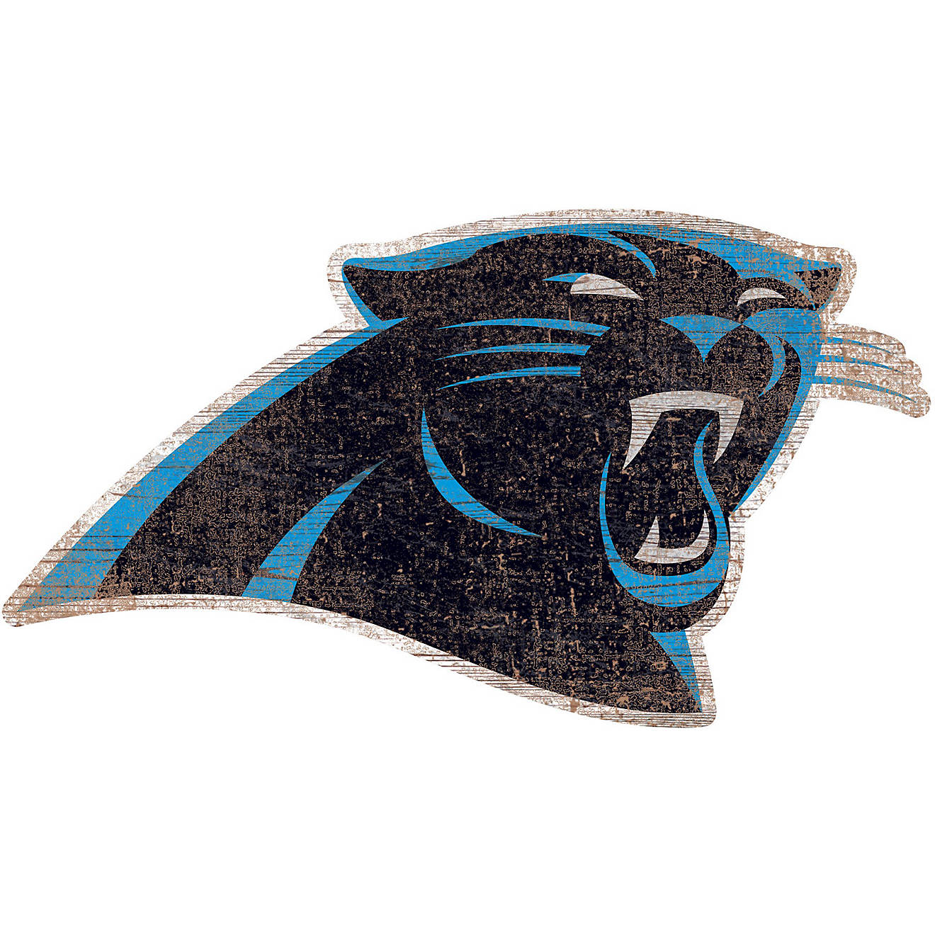 Fan Creations Carolina Panthers Distressed Logo Cutout Sign                                                                      - view number 1