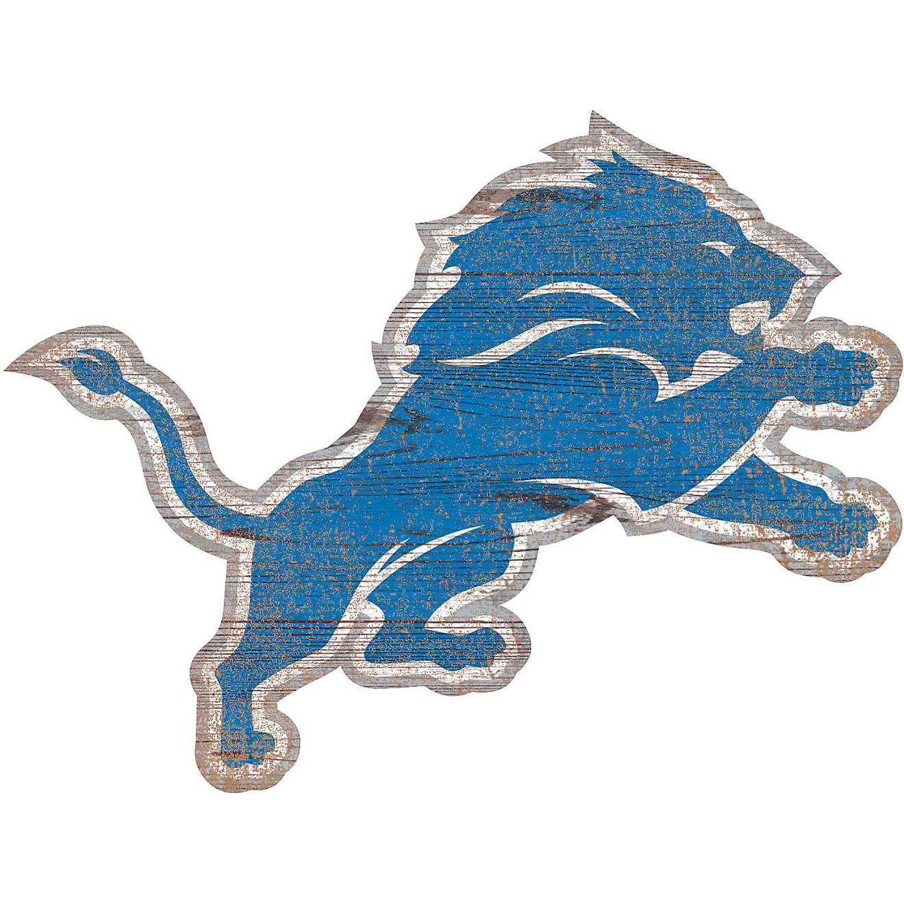 Fan Creations Detroit Lions Distressed Logo Cutout Sign                                                                          - view number 1
