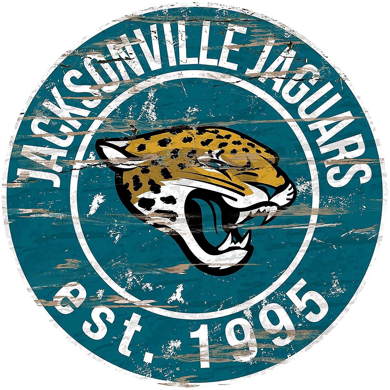 Fan Creations Jacksonville Jaguars Round Distressed Sign                                                                         - view number 1