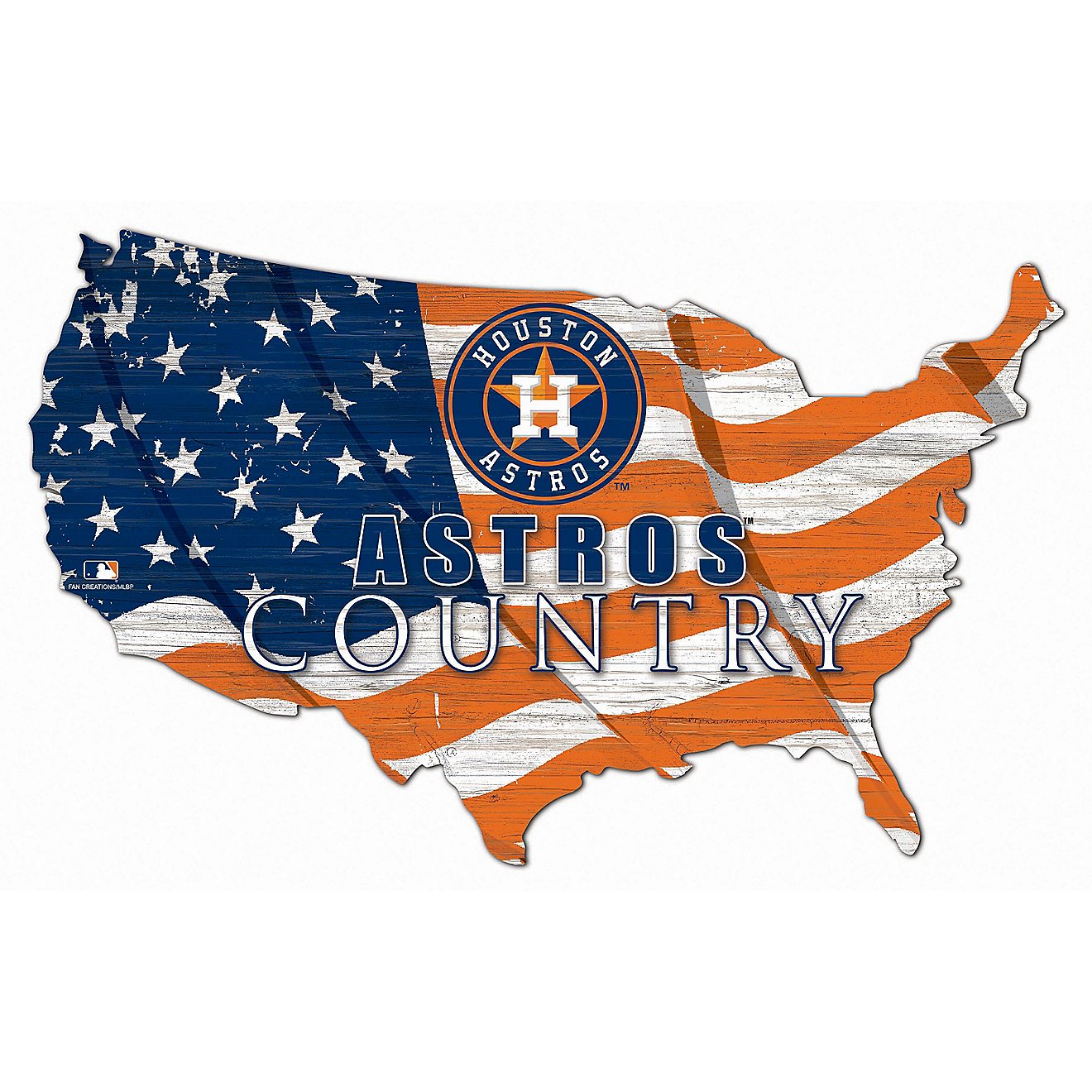 Fan Creations Houston Astros USA Shape Cutout Wall Decor                                                                         - view number 1