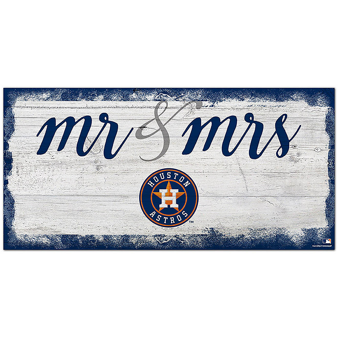Fan Creations Houston Astros Script Mr & Mrs 6x12 Sign                                                                           - view number 1