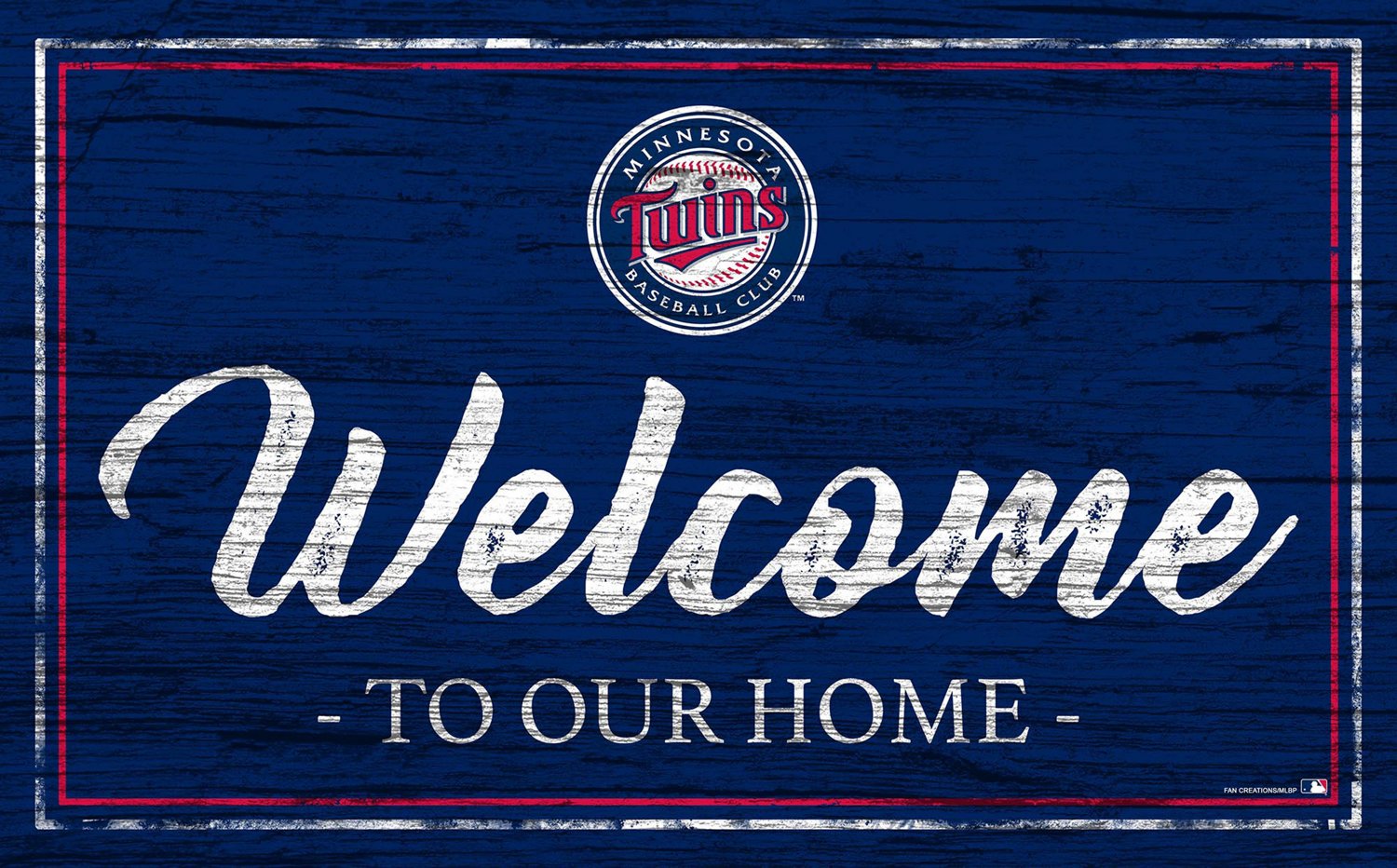 Fan Creations Minnesota Twins Team Color 11 in x 19 in Welcome Sign