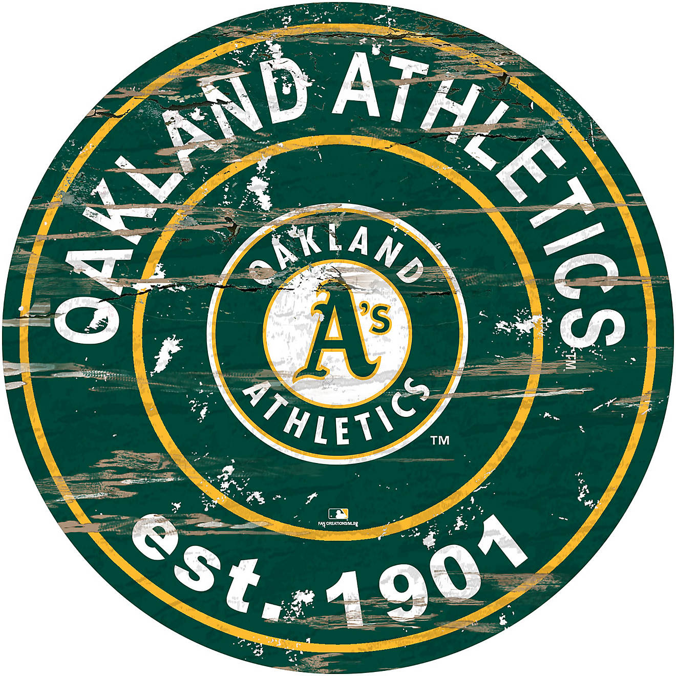 Fan Creations Oakland Athletics 24 in Established Date Round Sign                                                                - view number 1