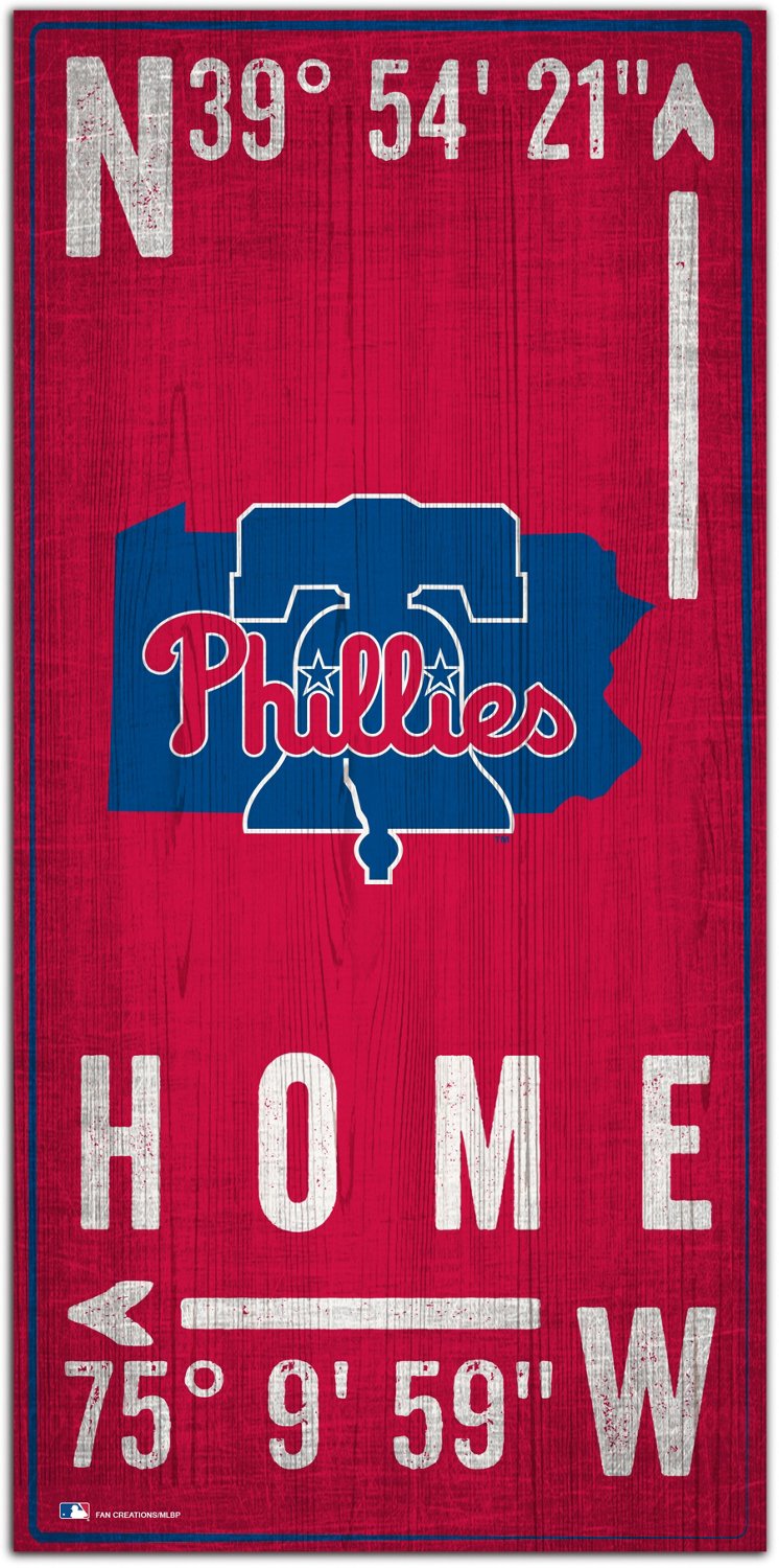 Fan Creations Philadelphia Phillies Coordinates 6 in x 12 in Sign