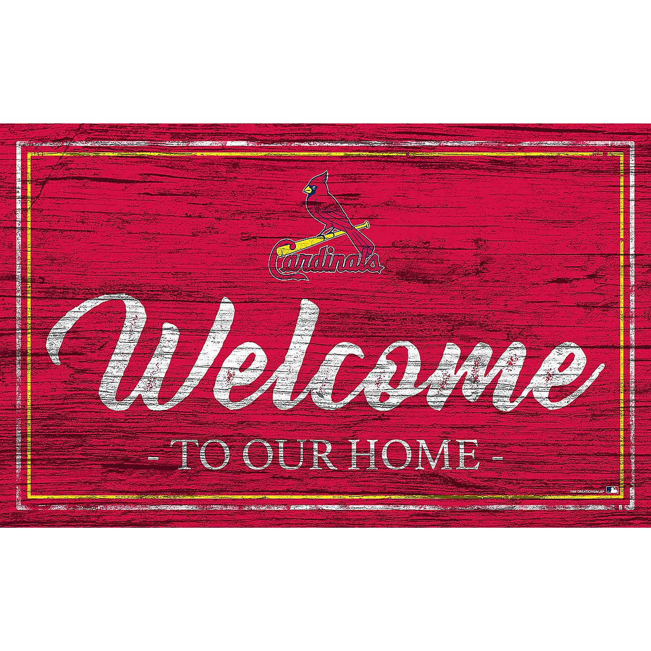 Fan Creations St. Louis Cardinals Team Color 11 in x 19 in Welcome Sign                                                          - view number 1