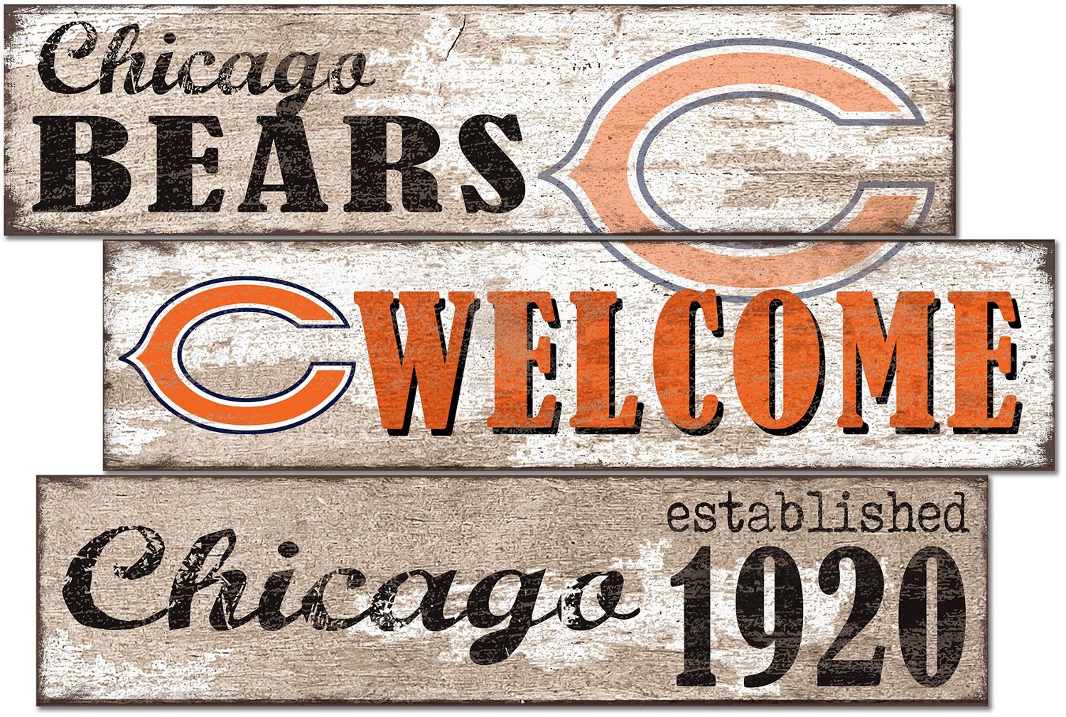 Fan Creations Chicago Bears Welcome 3 Plank Decor