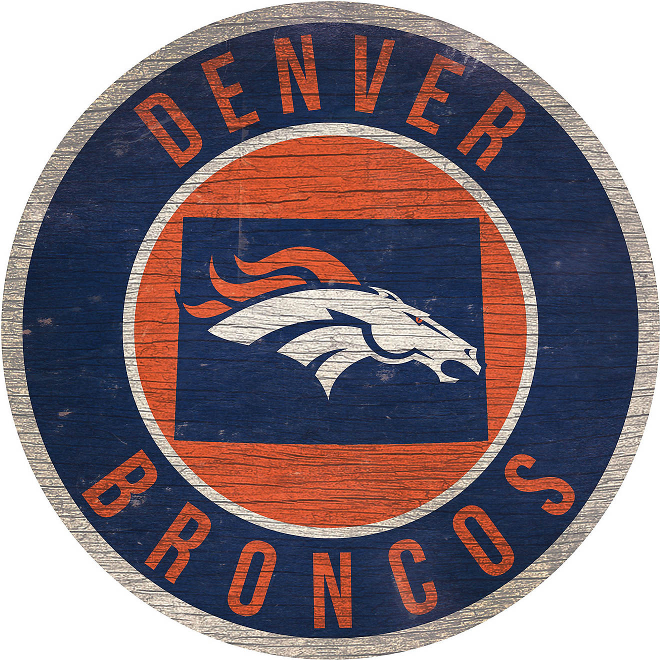 Fan Creations Denver Broncos Circle State Sign                                                                                   - view number 1