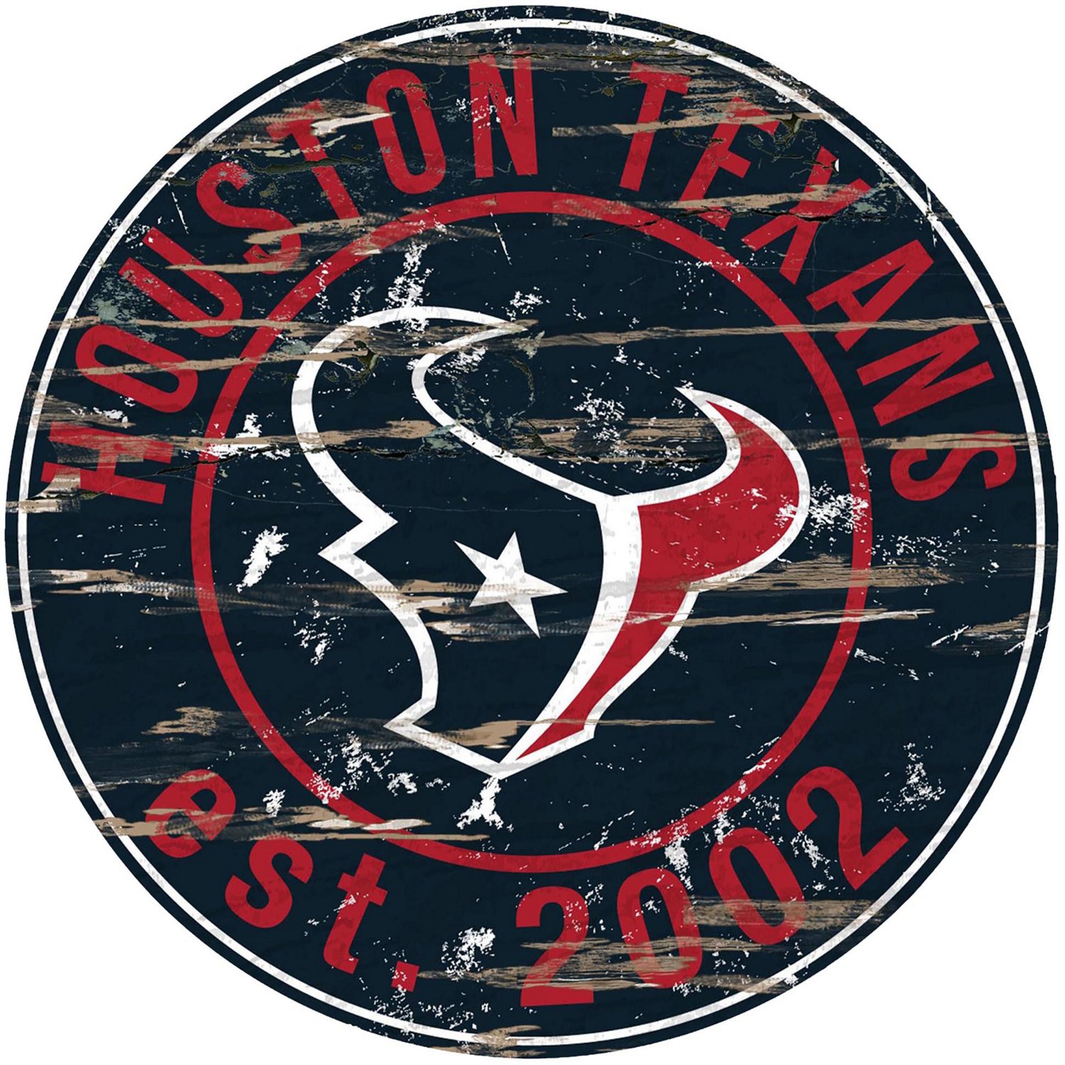 Fan Creations Houston Texans Round Distressed Sign
