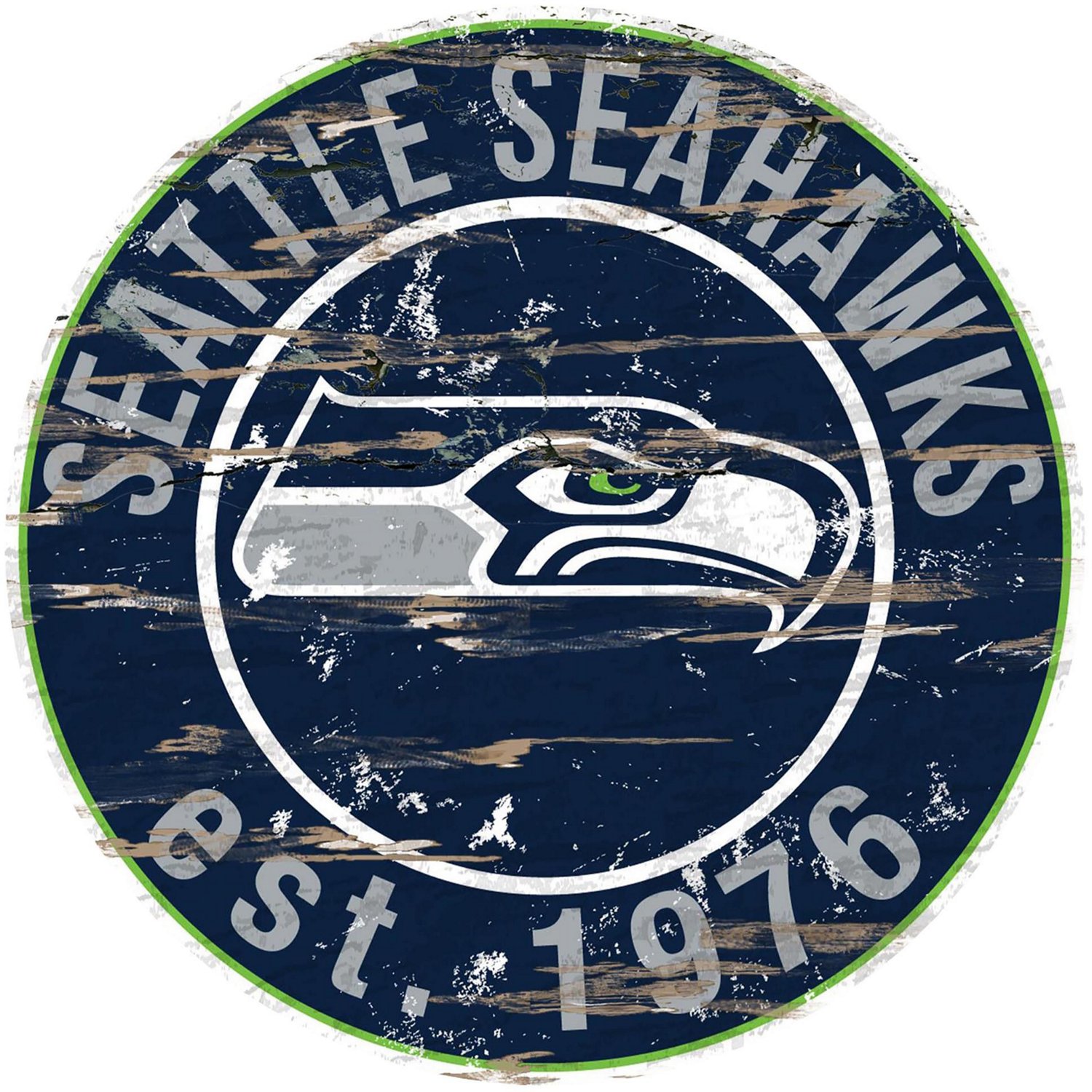 Fan Creations Seattle Seahawks Round Distressed Sign                                                                             - view number 1