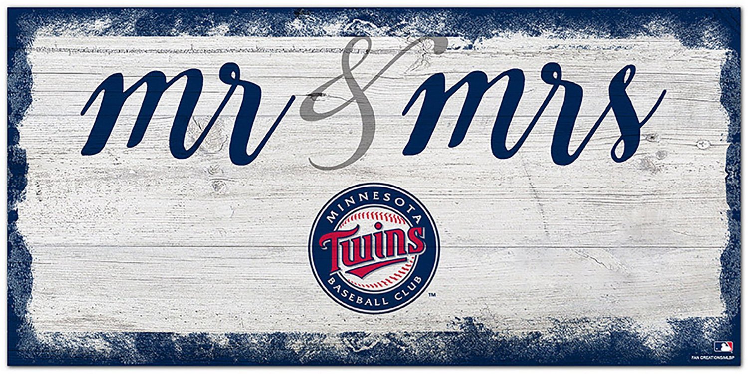 Fan Creations Minnesota Twins Script Mr & Mrs 6x12 Sign