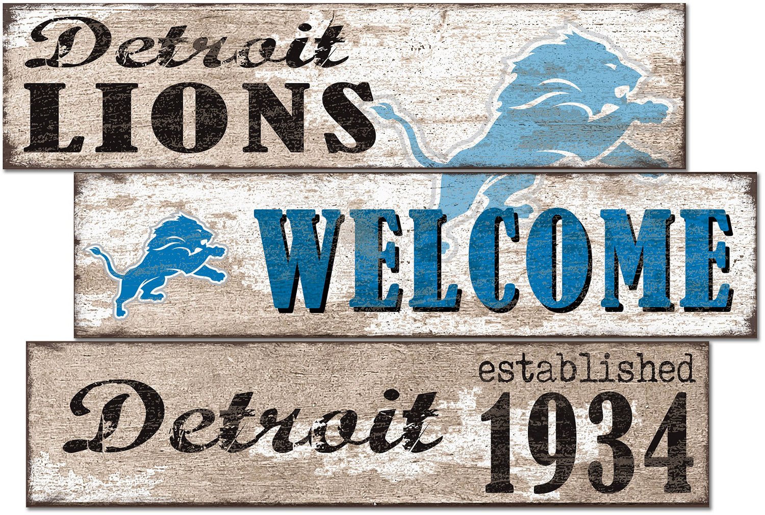 Fan Creations Detroit Lions Welcome 3 Plank Decor - view number 1