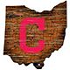 Fan Creations Cleveland Indians Logo Distressed State Sign                                                                       - view number 1 image