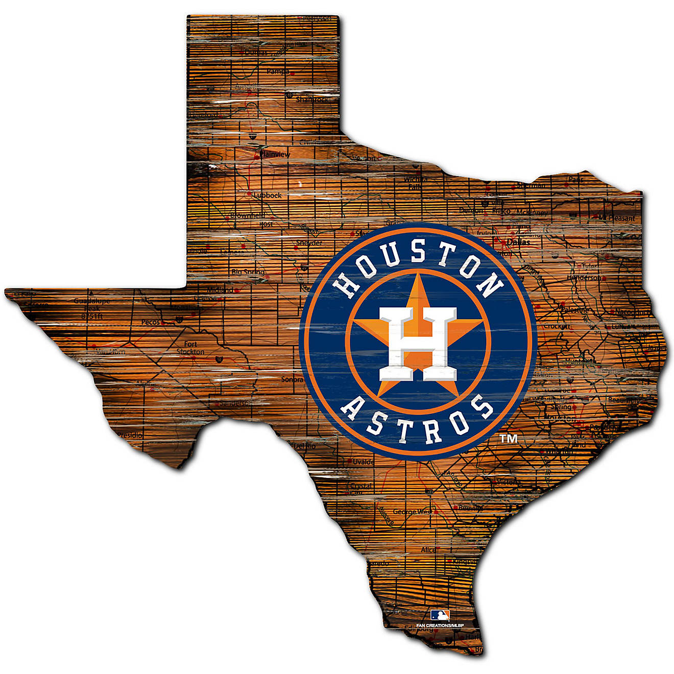 Fan Creations Houston Astros 24 in Distressed State with Logo Sign                                                               - view number 1