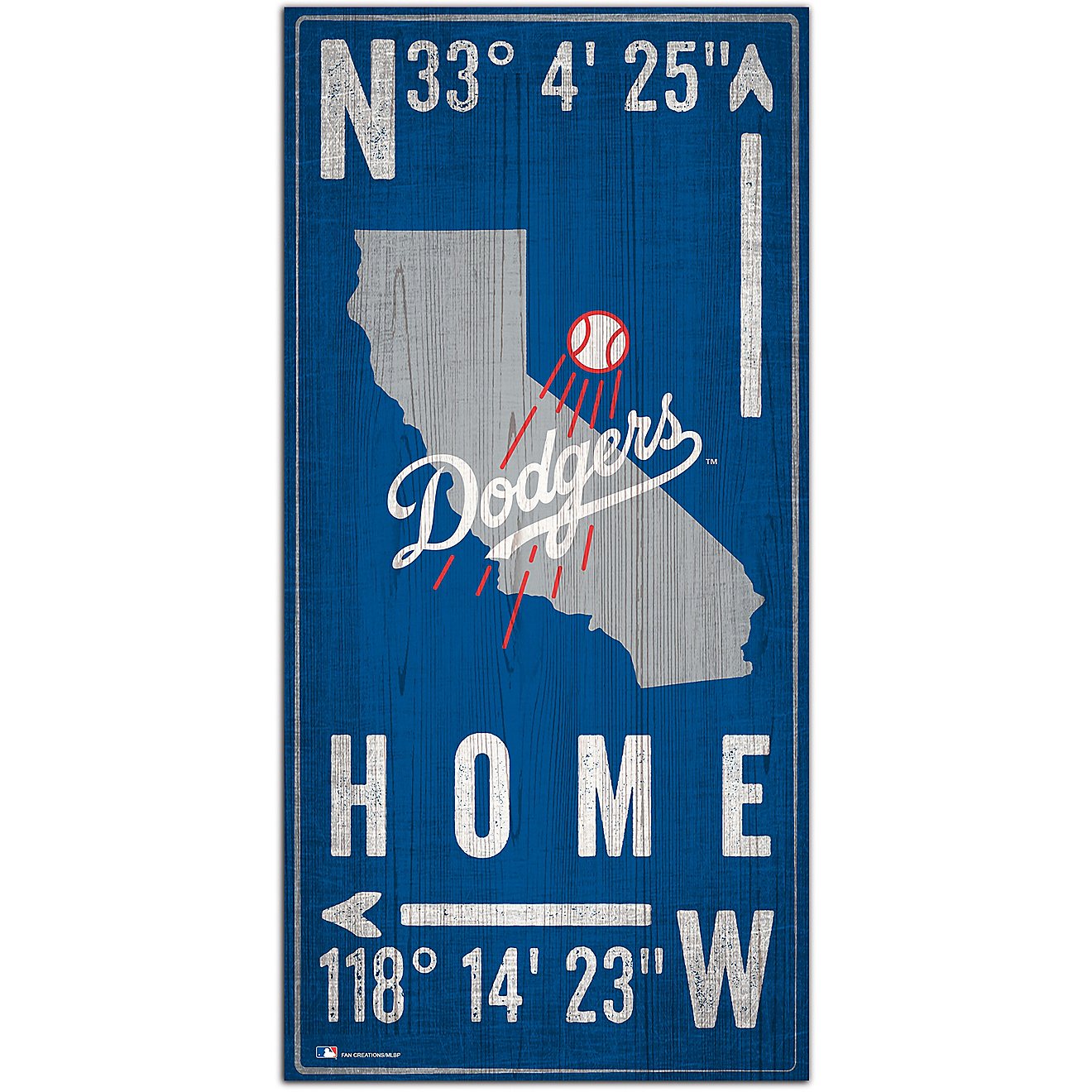 Fan Creations Los Angeles Dodgers Coordinates 6 in x 12 in Sign                                                                  - view number 1