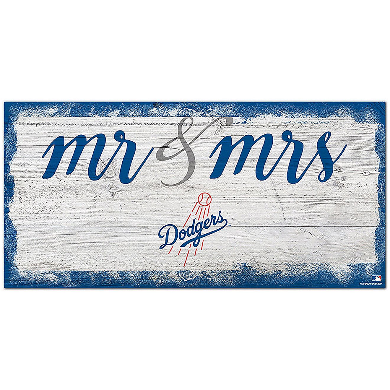 Fan Creations Los Angeles Dodgers Script Mr & Mrs 6x12 Sign                                                                      - view number 1