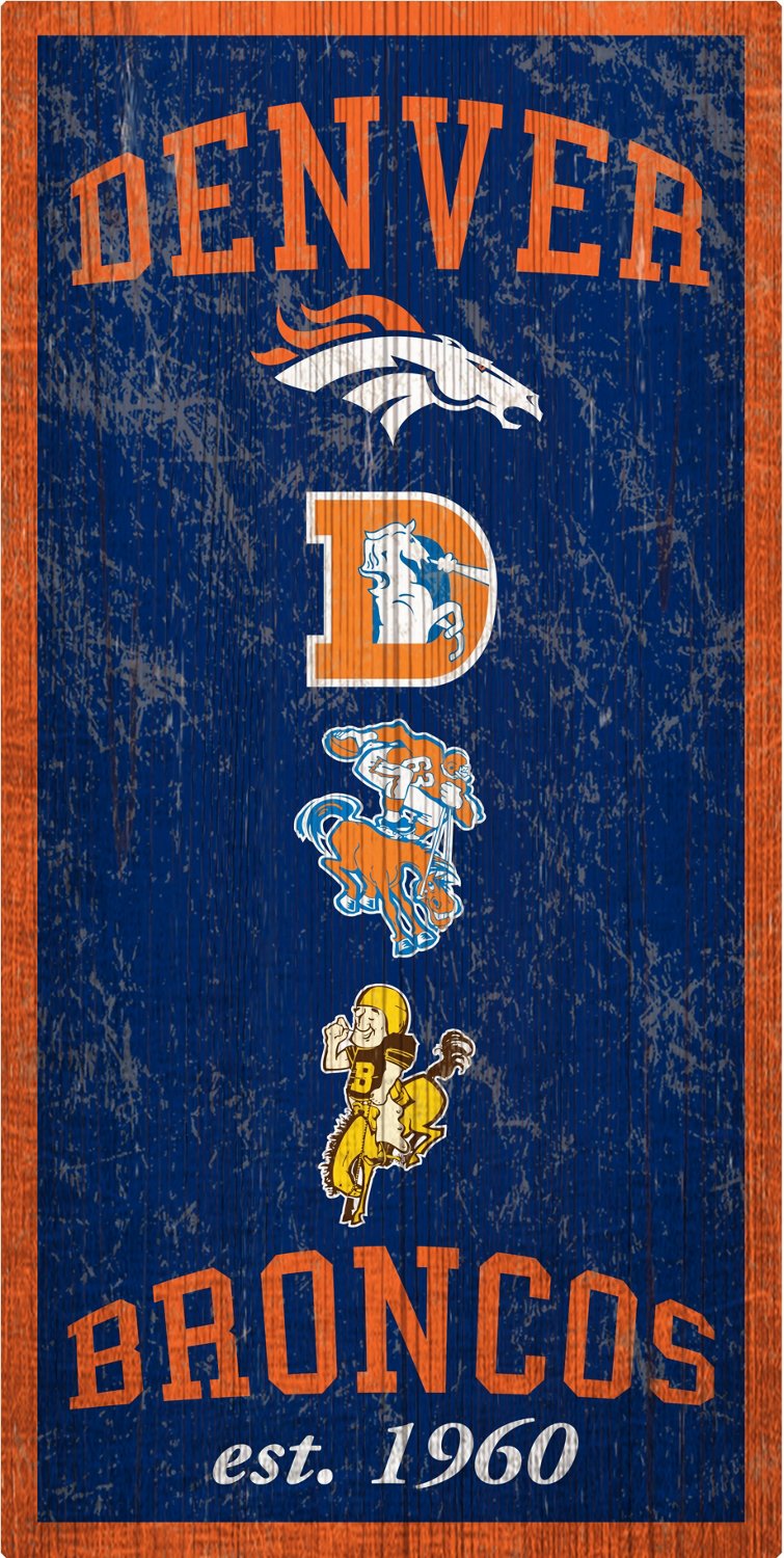 Fan Creations Denver Broncos Heritage 6 x 12 Sign