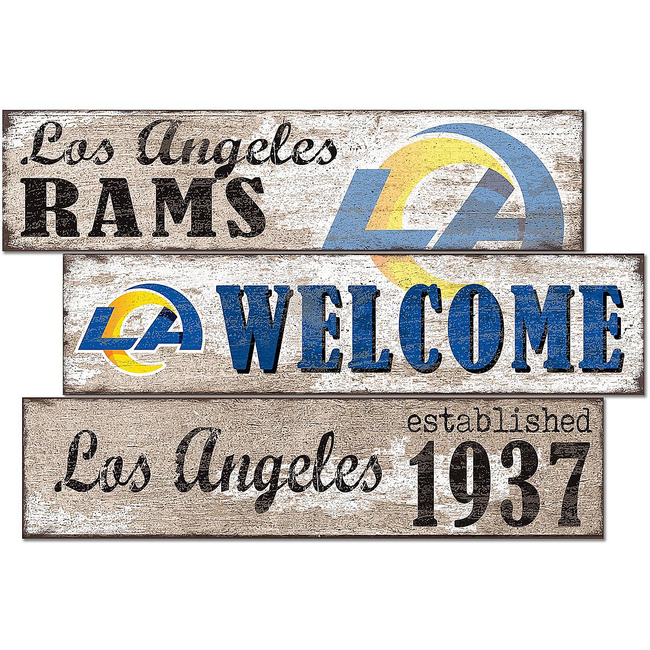 Fan Creations Los Angeles Rams Welcome 3 Plank Decor                                                                             - view number 1