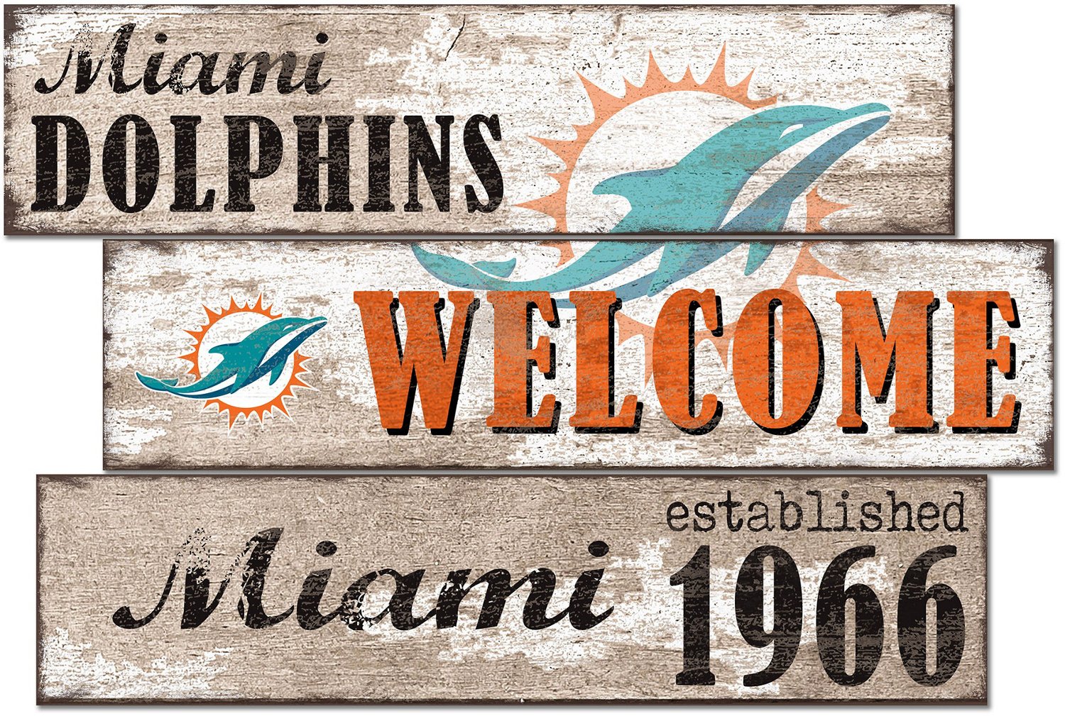 Fan Creations Miami Dolphins Welcome 3 Plank Decor - view number 1