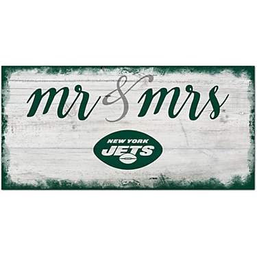Fan Creations New York Jets Script Mr and Mrs 6x12 Sign                                                                         