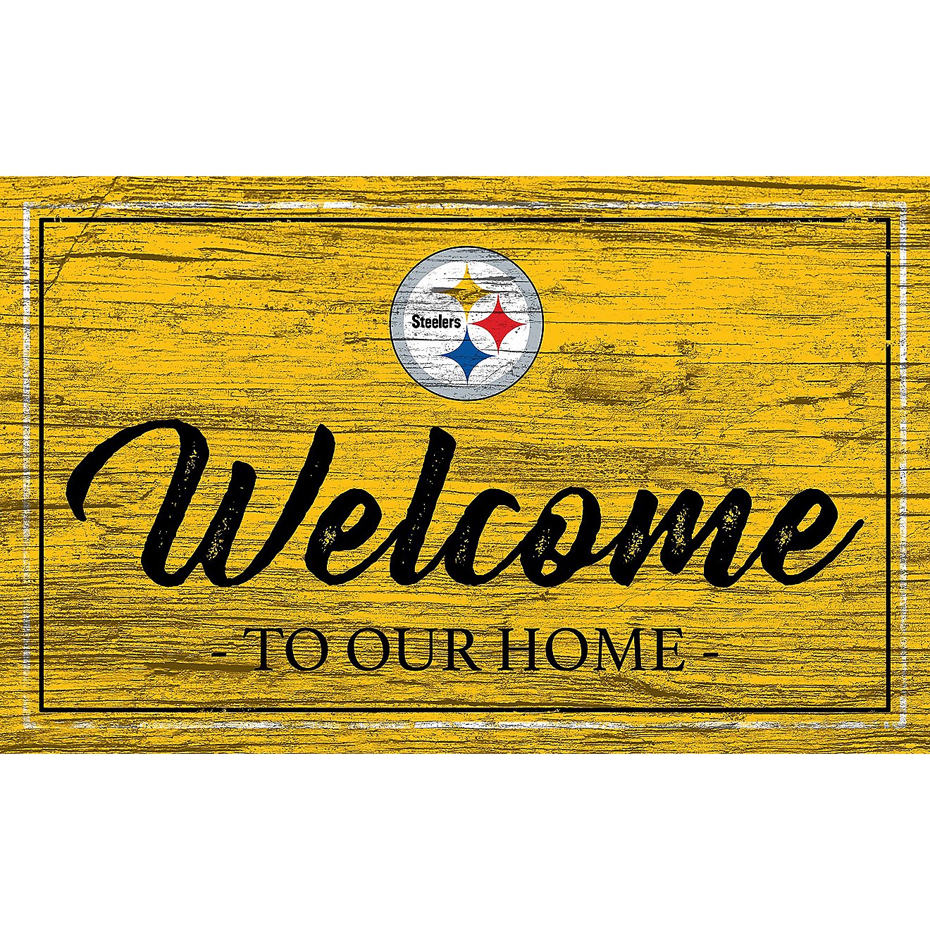 Fan Creations Pittsburgh Steelers Team Color 11 in x 19 in Welcome Sign                                                          - view number 1